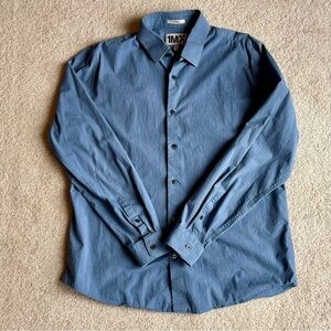 Express Men’s Fitted Button-Down Shirt Large Blue
